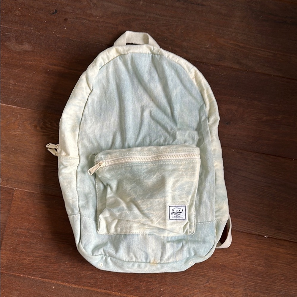 Herschel Blue and Cream Light Denim Washed Backpack